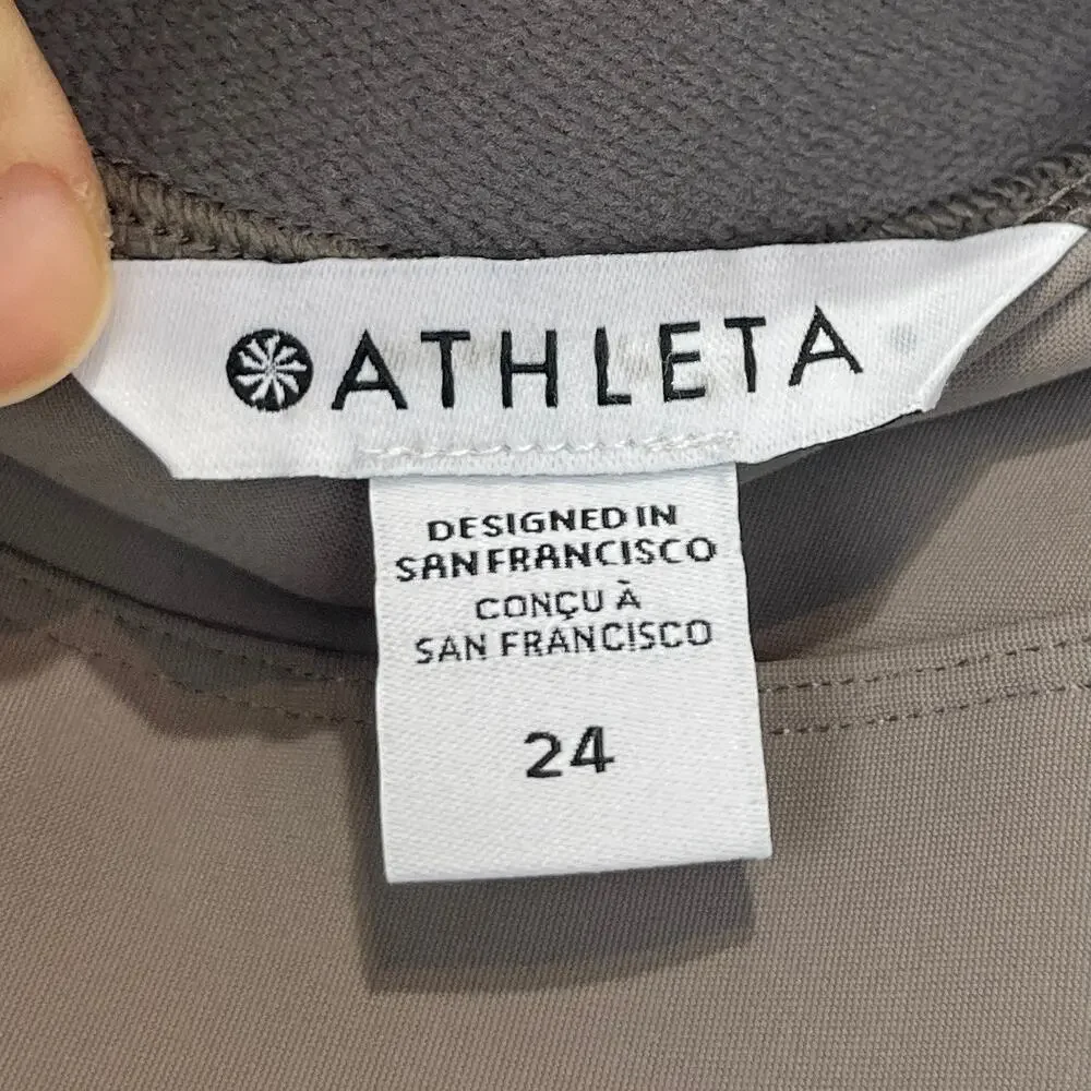 NWT ATHLETA Stellar Tight 982974 Pull On Zip Ankle Stretch Pockets Taupe 24 Plus - Picture 3 of 8